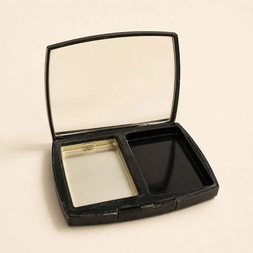 CHANEL Empty Powder Compact Case Mirror Black CC Logo